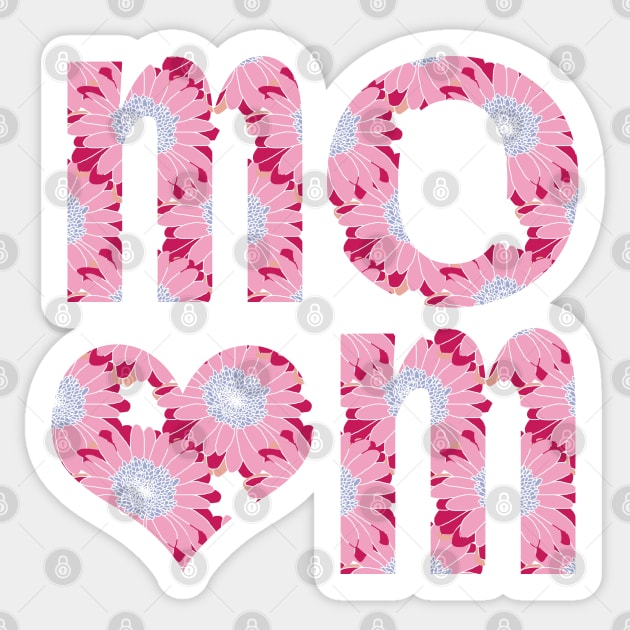 Mom Heart Floral Art Typography Sticker by ellenhenryart